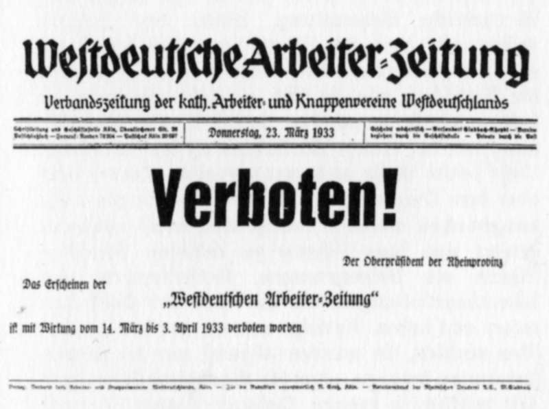 Verbot der Westdeutschen Arbeiterzeitung